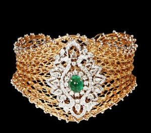 chennai green emerald gold diamond jewellery designs bracelet handcuf photos pics pictures images